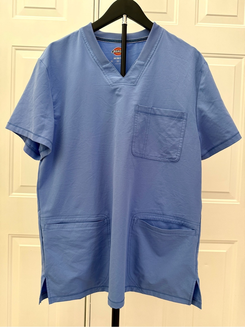 Dickies Men’s V-Neck Scrub Top in Light Blue